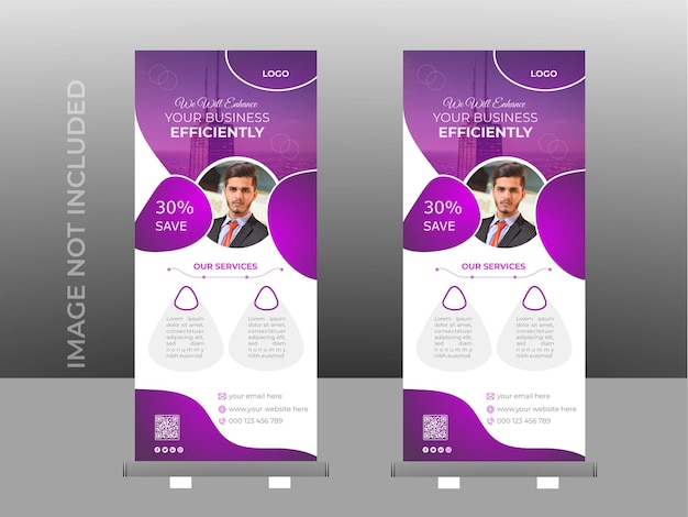 Vector business roll up banner design template