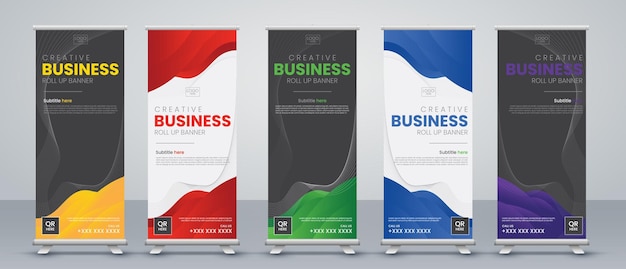 Business roll up banner ontwerp voor zakelijke evenementen jaarvergaderingen presentaties marketing evenementen