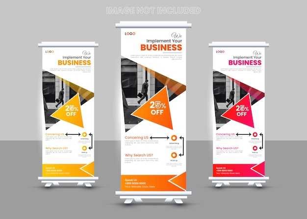 Business roll up banner stand modern roll up banner template