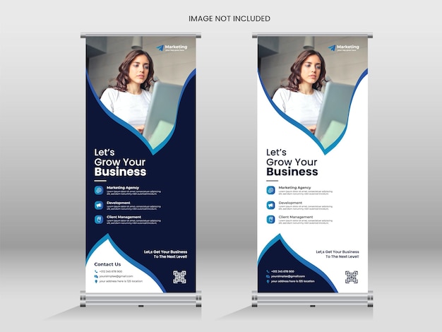 Vettore business roll up banner modello di banner aziendale standee