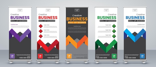 Business Roll Up Banner Template Creatief ontwerp voor Office Company Marketing Advertenties