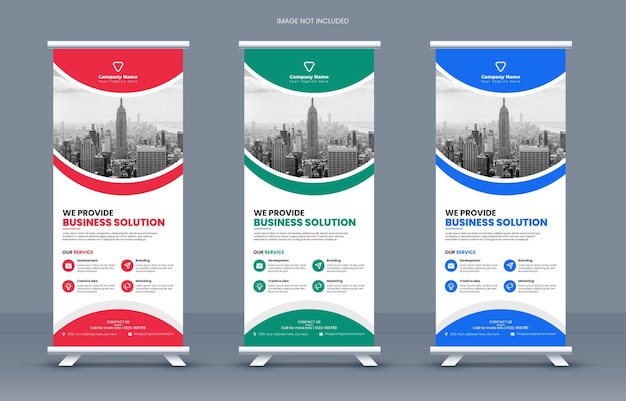 Business roll up banner template design o astratto creativo stand aziendale banner template design