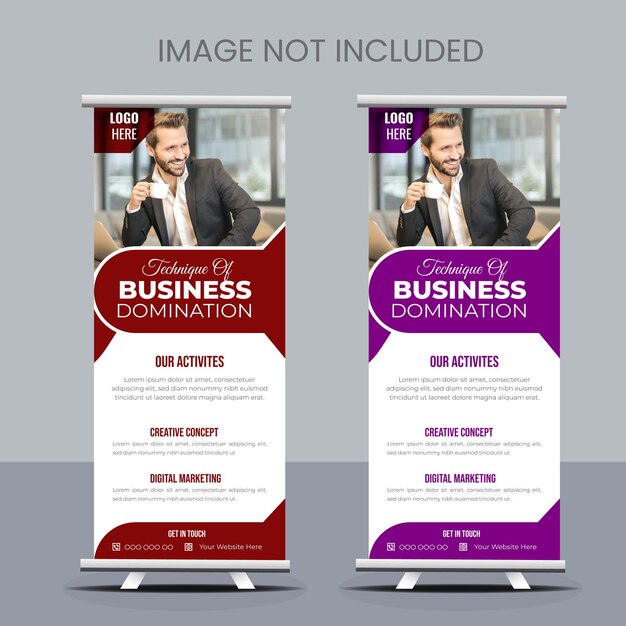 Vector business roll up display standee for presentation purpose design template