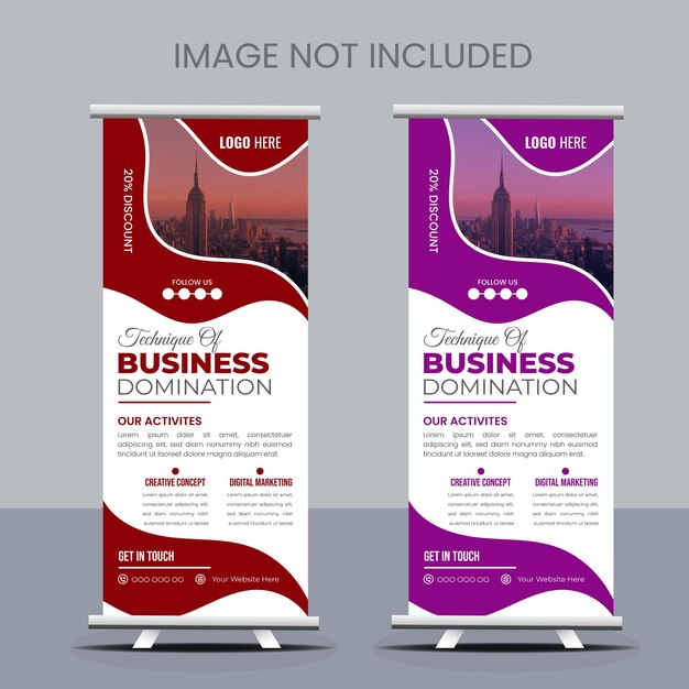 Vector business roll up display standee for presentation purpose design template