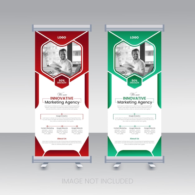 Business roll up display standee for presentation purpose Design