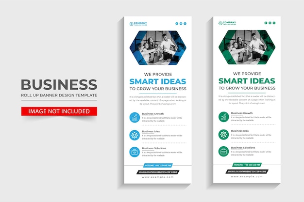 Vector business roll up standee banner template or pull up banner template design
