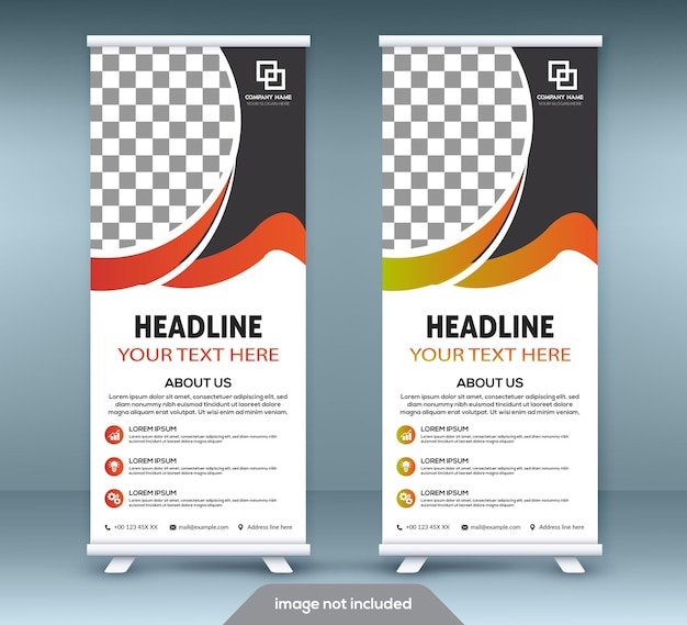 Vector business roll up standee design banner template presentation and brochure flyer