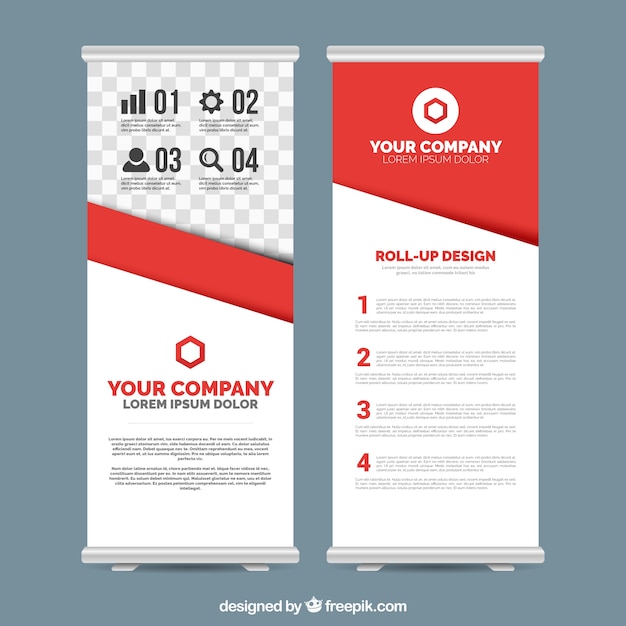 Business roll up template met rode details