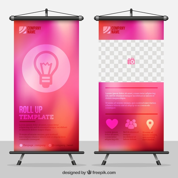 Business roll up template with blurred effect