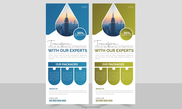 Vector business rollup banner design template with diffrent color variations