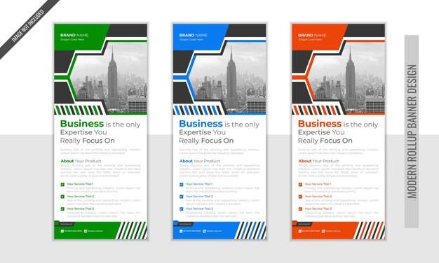ベクトル ビジネス・ロールアップ・バナーのデザインテンプレート
