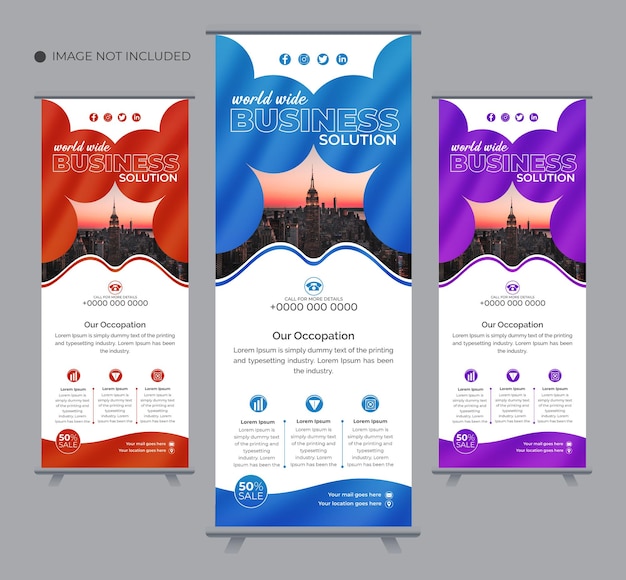 Business Rollup banner design and trendy corporate roll up banner design