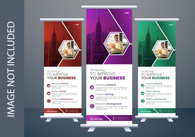 Business rollup banner ontwerp sjabloon