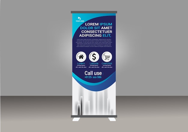 Business Rollup banner sjabloon Roll up display banner xbanner vector Roll up banner stand voor