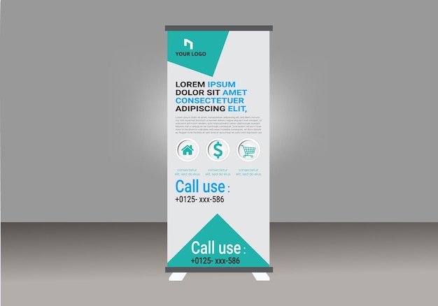 Business Rollup banner sjabloon Roll up display banner xbanner vector Roll up banner stand voor