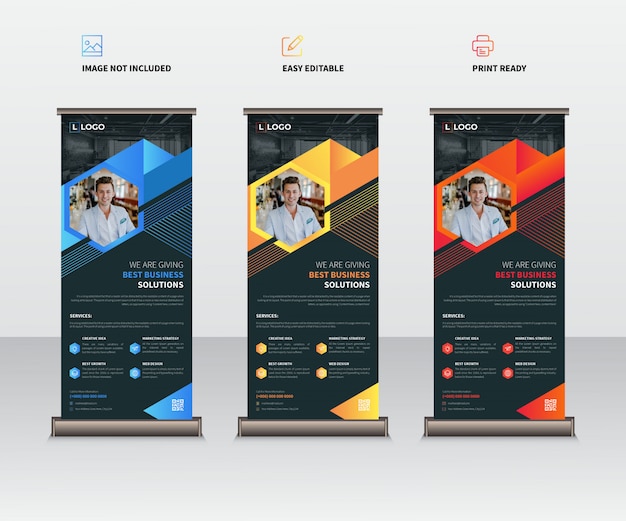 Business rollup x-banner template set