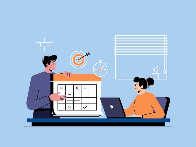 Vector business schedule illustration