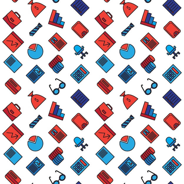 Business seamless pattern. office and document symbols.