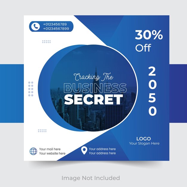 Vector business secret social media post instagram banner template design