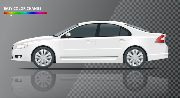 Vector business sedan vehicle. car template vector isolated illustration view front, rear, side, top. change the color in one click.