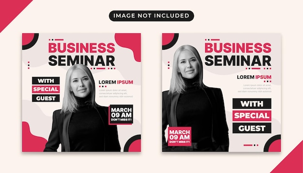 Business seminar banner social media post