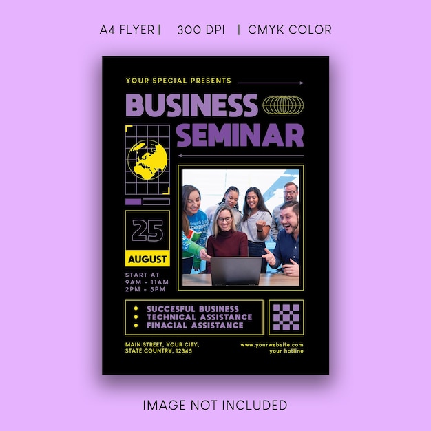 Vector business seminar flyer