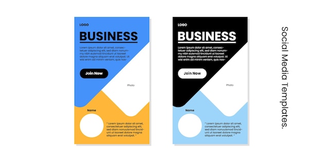 Business seminar poster colorfull Social media post card Set Editable minimal square banner template