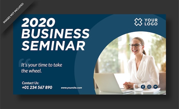 Business seminar web banner and social media post