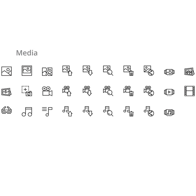 Business seo and promotion line icons collection