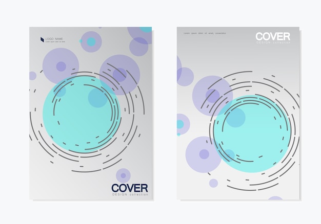 비즈니스 세트 추상 돌리기 원 브로슈어 서식 파일 커버