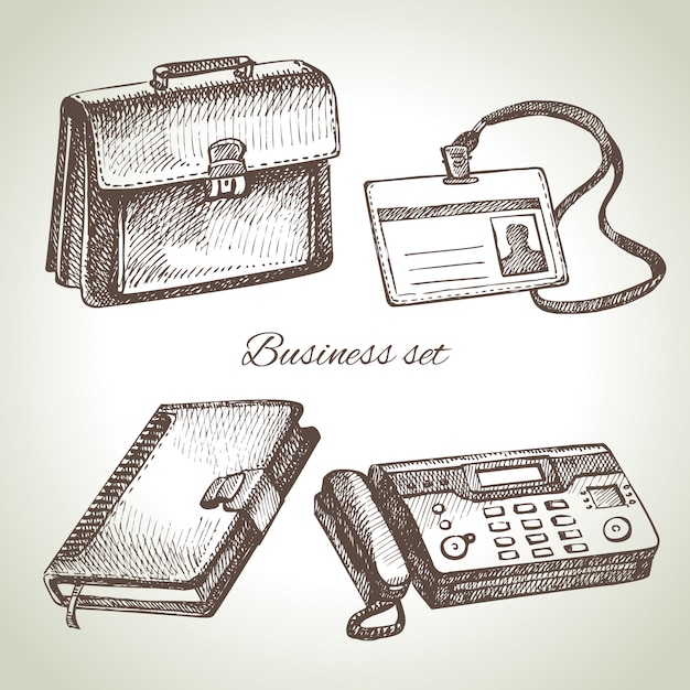 Business set. hand drawn illustrations