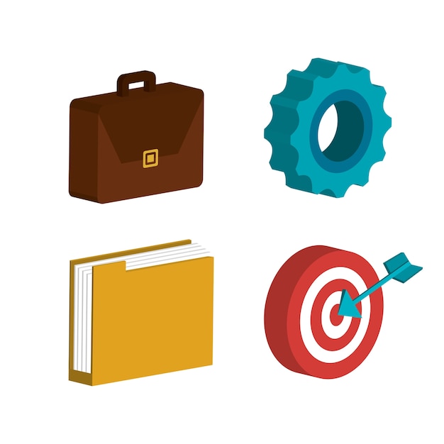 Business set isometrics icons