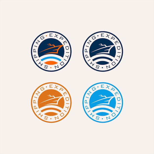 Дизайн логотипа бизнес-доставки в векторе стиля эмблемы или значка