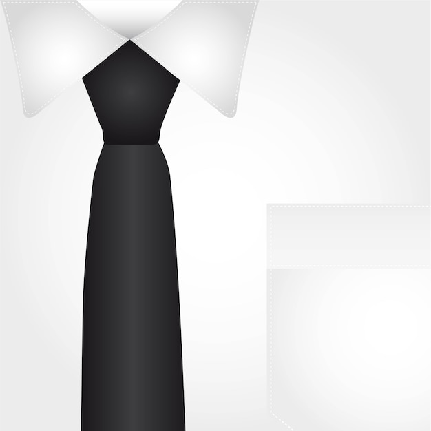 Business shirt with black tie background vector illustration