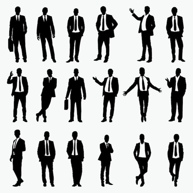 Vector business silhouettes