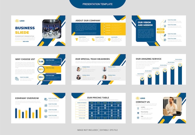 Vettore modello di presentazione powerpoint per diapositive aziendali