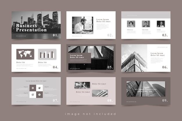 Business slide presentation template design