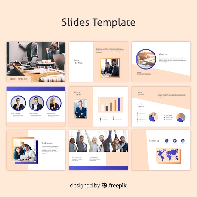 Vector business slide presentation template