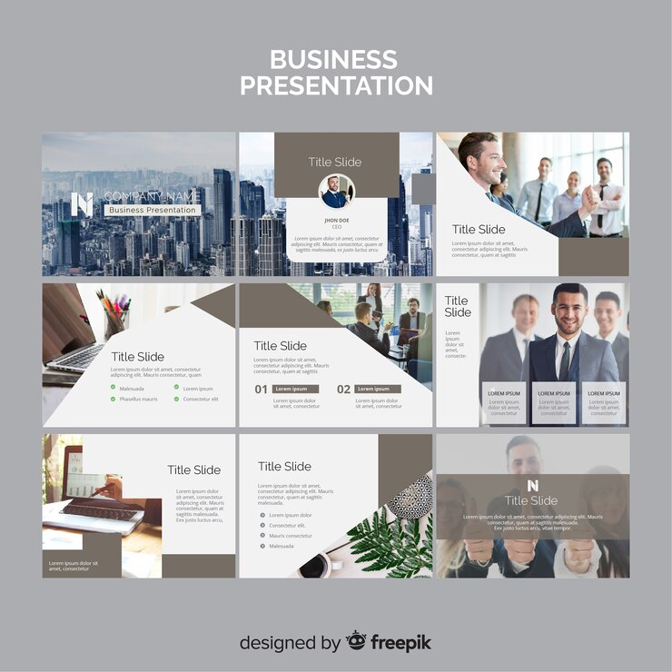 Vector business slide presentation template