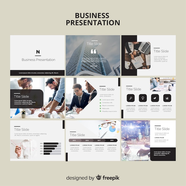 Vector business slide presentation template