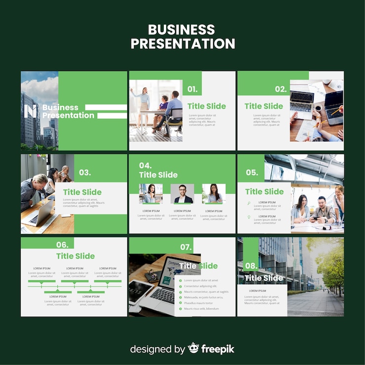 Vector business slide presentation template