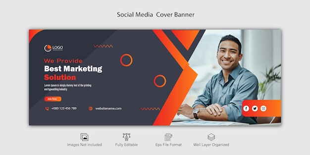 Business social media design facebook cover template