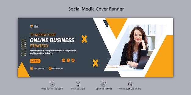 Business social media design facebook cover template