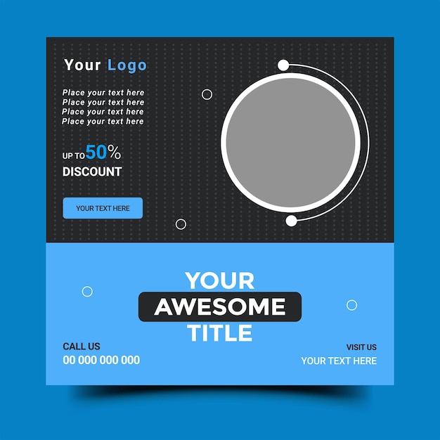 Vettore business social media post banner modificabile minimal square banner template design