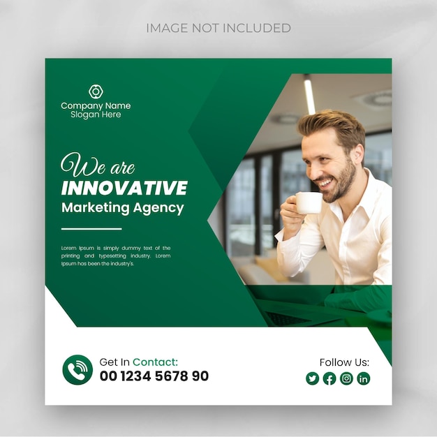 Business social media post design template or web banner