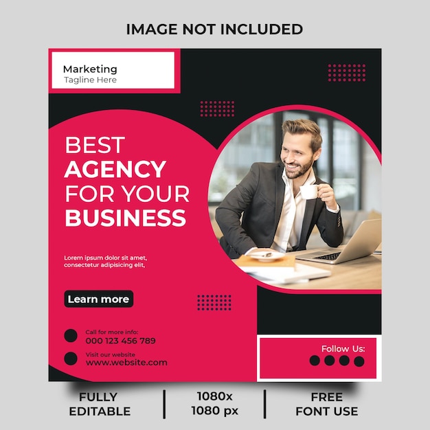 Business Social Media Post Template  Social Media Post Design for Digital Marketing Agency