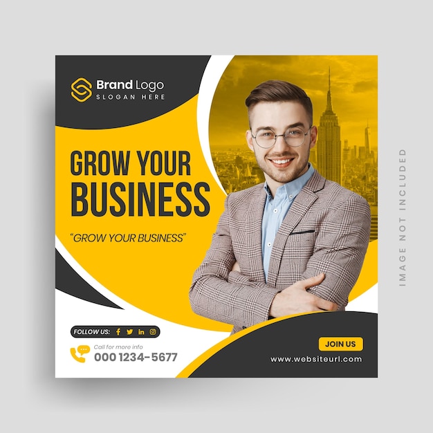 Business social media post web banner design template