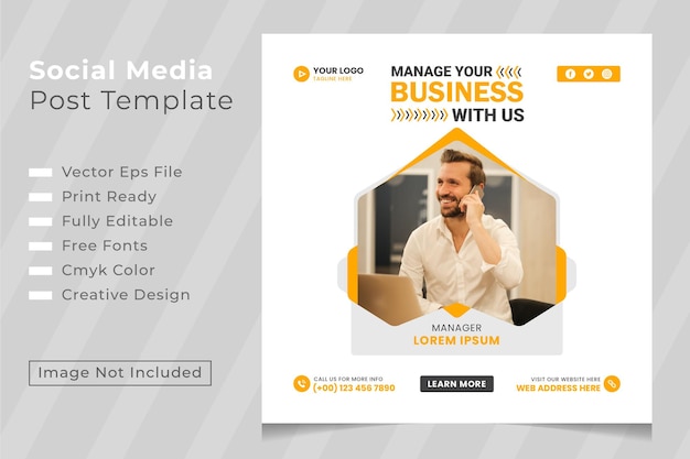 Business social media post web banner template