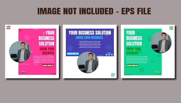business solution agency flyer instagram social media post banner