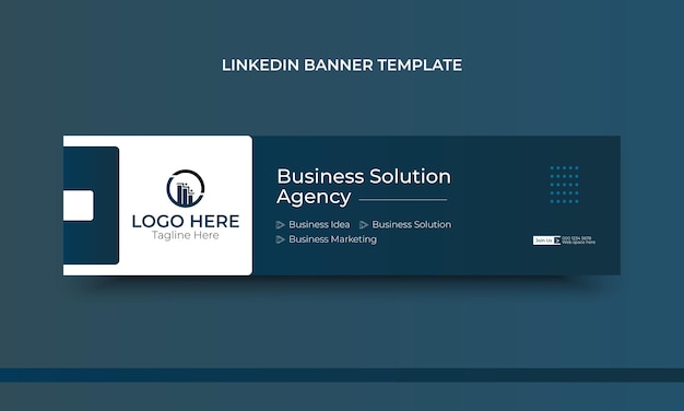 Vector business solution agency linkedin banner template